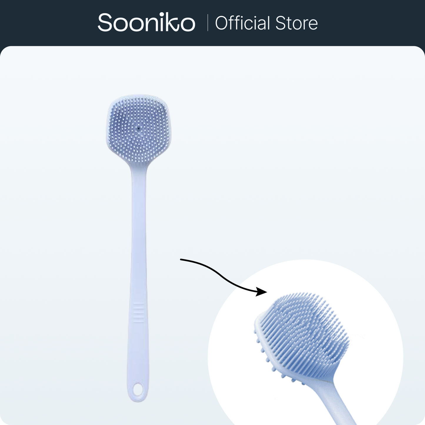 Silicone Back Scrubber for Shower - Long Handle Body Brush